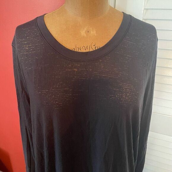 H&M | black long sleeve semi sheer top XL - Picture 2 of 7